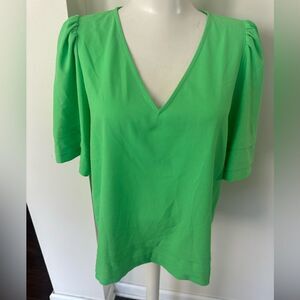 Crosby by Mollie Burch Green V-Beck Blouse L